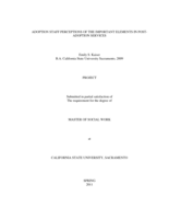 Adoption staff perceptions of the important elements in post-adoption services