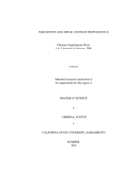 Perceptions and implications of Proposition 63