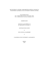 Multiliteracy centers:  implementing critical change to transform California State University writing centers