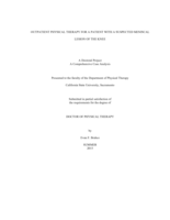 Outpatient physical therapy for a patient with a suspected meniscal lesion of the knee