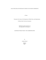 Analyzing health insurance's impact on patient experience