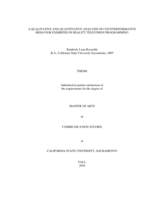 A qualitative and quantitative analysis of counternormative behavior exhibited in reality television programming