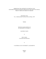 Embodying the aesthetic in everyday life: exploring the metacognitive process of creating functional objects through narrative inquiry