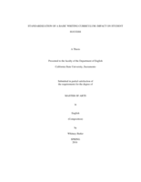 Standardization of a basic writing curriculum: impact on student success