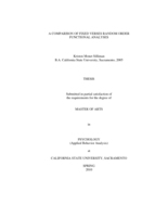 A comparison of fixed versus random order functional analyses