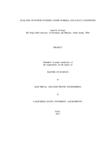 Analysis of power systems under normal and fault conditions