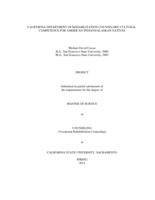 California Department of Rehabilitation counselors' cultural competence for American Indians/Alaskan Natives