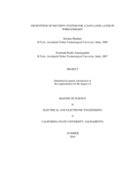 Decryption of security system for a data link layer in WirelessHART