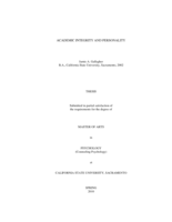 Academic integrity and personality