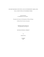 Inpatient rehabilitation with a focus on independent ambulation for a patient with acute ischemic stroke