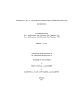 Defining climate and engagement in the community college classroom