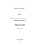 The effects of perirhinal lesions on fear conditioning to auditory and visual stimuli