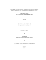 Too smart for education? : assessing educator’s gender equity training and awareness in higher education