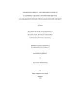 Awareness, impact, and implementation of California's waste laws on food service establishments within the Folsom Historic District