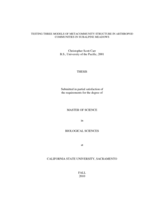 Testing three models of metacommunity structure in arthropod communities in subalpine meadows