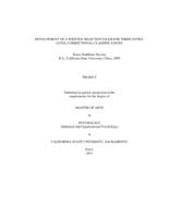 Development of a written selection exam for three entry-level correctional classifications