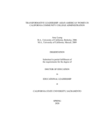 Transformative leadership: Asian American women in California community college administration