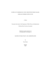 Pathways to higher education: perceptions from college-enrolled former foster youth