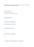 Transformational classroom management: a study of novice teachers who are effective classroom managers