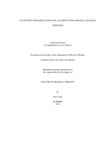 Outpatient rehabilitation for a patient with chronic low back stiffness