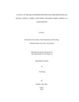 A study of the relationship between self-reported health, social capital, family affluence and risk-taking among U.S. adolescents