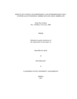 Effects of context on independent and interdependent self-construals in European Americans and Asian Americans