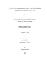 An evaluation of interresponse time as a measure of problem behavior during functional analysis