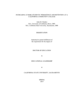 Increasing at-risk students  persistence and retention at a California community college