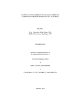 Pathways and experiences of Asian American community college presidents in California