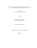 The effects of the 2008-2009 budget crisis on health care services for children ages zero to five