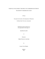 Parental involvement: the impact on underserved students' transition into higher education