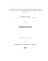 MSW II: Title IV-E students' knowledge of burnout, vicarious trauma, and compassion fatigue at California State University, Sacramento