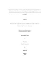 Perceived barriers and enablers to office discipline referrals in schools implementing positive behavior interventions and supports