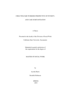 Child welfare workers perspective of poverty, and case substantiation