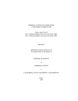 Criminal justice in literature: a teaching curriculum