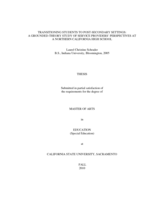 Transitioning students to post-secondary settings:  a grounded-theory study of service providers' perspectives at a northern California high school
