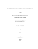 Breastfeeding education in undergraduate nursing programs