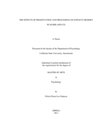 The effects of presentation and processing on explicit memory in older adults
