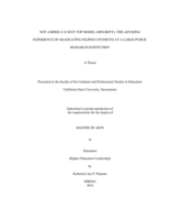 Not America’s next top model (minority): the advising experience of graduating Filipino students at a large public research institution