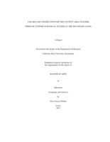 Vocabulary instruction for the content-area teacher: thematic support for social studies at the secondary level