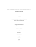 Thermal perception during exhaustive exercise in thermally stressful conditions