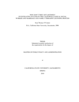 Why don't they get licensed? : investigating success in the California clinical social worker and marriage and family therapist licensing process