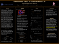 Chemiosmotic energy for primitive cellular life