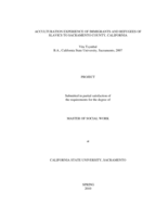 Acculturation experience of immigrants and refugees of Slavics to Sacramento County, California