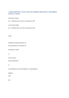 A descriptive analysis of homeschooling children with autism