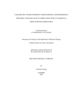 Task specific lower extremity strengthening and progressive treadmill training lead to ambulation with a walker in a child with polymicrogyria