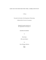 Sleep and concussion recovery time: a correlation study