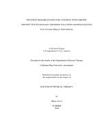 Inpatient rehabilitation for a patient with chronic obstructive pulmonary disorder following hospitalization due to bacterial pneumonia