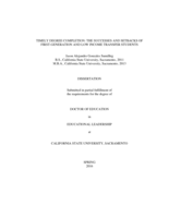 Timely degree completion: the successes and setbacks of first-generation and low income transfer students