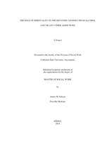 The role of spirituality in the recovery journey from alcohol and or any other addictions